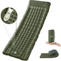 OEM Lichtgewicht, zelfopblazende luchtbed, 12 cm hoog, ultralicht, waterdichte buitenluchtmatras, met voetpomp, draagbaar, compact, geschikt voor kamperen en wandelen