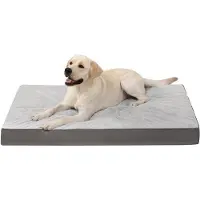 OEM Orthopedisch hondenbed voor grote honden, wasbaar hondenkussen 105x70 cm, hondenbedden met afneembare kap, omkeerbaar hondenmatje, grijs