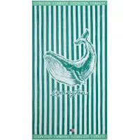 Lexington Stranddoek Groen / Wit - Strandlakens Katoen White - 12620091-8550-TW40