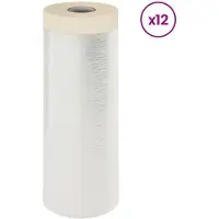 vidaXL Afplaktape met lijm 12 st Doorzichtig 240 x 2000 cm HDPE