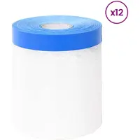 vidaXL Maskerfolie met zelfklevende tape 12 st Doorzichtig en Blauw