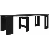 vidaXL Eettafel 240 x 85 x 75 cm Bewerkt hout Zwart eiken Rechthoekig