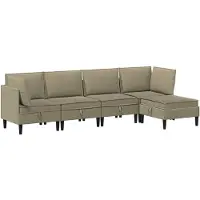 vidaXL Woonkamer Meubelset 5 st Kaki Stof