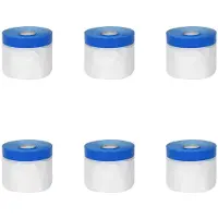 vidaXL Maskerfolie met zelfklevende tape 6 st Doorzichtig en Blauw