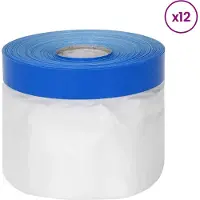 vidaXL Maskerfolie met zelfklevende tape 12 st Doorzichtig en Blauw