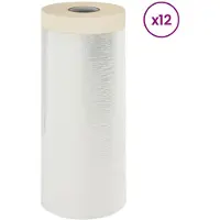 vidaXL Afplaktape met lijm 12 st Doorzichtig 140 x 3300 cm HDPE