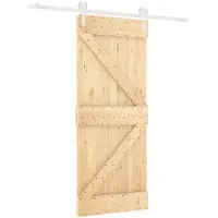 vidaXL Schuifdeur 85 x 210 cm Massief Pine Hout (Onbehandeld)