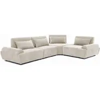 Oviala - Modulaire 4-zits hoekbank met verstelbare rugleuning 340 cm ecru - Callisto