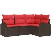 vidaXL Tuinbank Set Bruin poly rattan