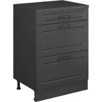 Vicco Uitbreidingscommode Rion, Antraciet landhuis/Antraciet, 60 x 46 cm zonder schuine kant met 3 lades