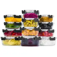 Stosh Vershoudbakjes - Meal Prep Bakjes - Diepvriesbakjes - Glas - 12 Stuks - BPA vrij