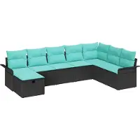 vidaXL Tuinbank Set 8 st Poly rattan