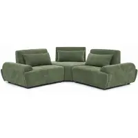 Oviala - Modulaire 3-zits hoekbank met verstelbare rugleuning 231 cm groen - Callisto