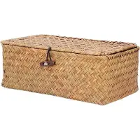 OEM Natuurlijke opbergbakken van zeegras - Rechthoekig, geweven en met een groot opbergvermogen - Voor op het bureau.
