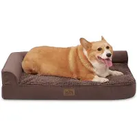 OEM Orthopedisch hondenbankje voor middelgrote honden, 19 cm hoog, afneembaar, waterbestendig, bruin, 91x69x19 cm