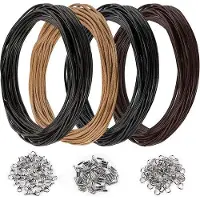 OEM Leren band met karabijnsluiting - handgemaakt - geschikt voor sieraden - 5 meter.