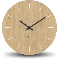OEM Grote, stille wandklok van eikenhout - 50 cm, analoog, voor de woonkamer