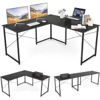 OEM Bureau in kruisvorm met monitorhouder en kabelorganisator, geschikt voor thuiswerken en gaming - 150 x 150 cm