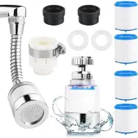 OEM Draaibaar waterfilter voor keuken en badkamer, 360 graden - met 4 katoenen filterelementen voor optimale reiniging