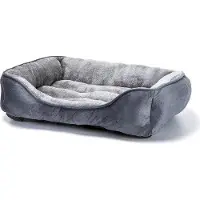 Markenlos Hondenbed - Medium formaat hondenbed met antislipbodem - Zeer zacht, geschikt voor kleine huisdieren - 67 x 57 cm, fleece hondenbed