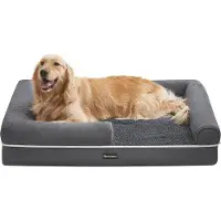 OEM Hondenbed met zachte vulling en verhoogde randen - 106 x 80 x 25 cm, waterdicht, antislip bodem