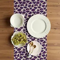 Abakuhaus Nature tafelloper, donkerpaarse bladerenpatroon, eetkamerkeuken rechthoekige decoratieve tafelloper, 40 x 180 cm, paars en crèmekleurig