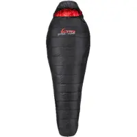 Alvivo - Ibex 600 S - Donzen slaapzak 225 cm, zwart/rood