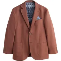 Next - Heren - Normale Pasvorm - Blazer van linnenmix met textuur - Bruin