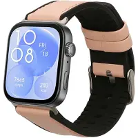 Kwmobile horlogeband geschikt voor Huawei Watch Fit 3 / Fit 4 -Armband voor fitnesstracker van leer in oudroze
