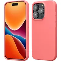 Kwmobile Case voor iPhone 15 Pro - Slank TPU-Hoesje met Zachte Afwerking - In Pastelkleurig koraal