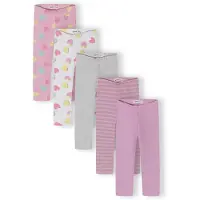 MINOTI Leggings grijs gemêleerd / sering / lichtroze / wit