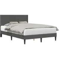 vidaXL Bedframe met hoofdeinde Donkergrijs 140 x 190 cm Corduroy stof