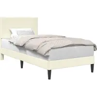 vidaXL Bedframe met hoofdeinde Crèmekleurig 90 x 200 cm Corduroy stof