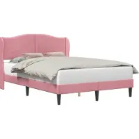 vidaXL Bedframe met hoofdeinde Roze 140 x 190 cm Fluweel