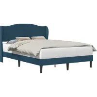vidaXL Bedframe met hoofdeinde Blauw 140 x 190 cm Fluweel