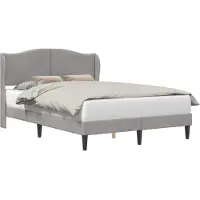 vidaXL Bedframe met hoofdeinde Lichtgrijs 140 x 200 cm Fluweel