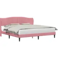 vidaXL Bedframe met hoofdeinde Roze 180 x 200 cm Fluweel
