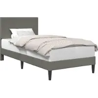 vidaXL Bedframe met hoofdeinde Lichtgrijs 90 x 190 cm Corduroy stof