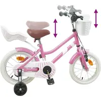vidaXL Kinderfiets 16 Inch voor 4-6 jaar oud Licht Roze