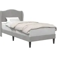 vidaXL Bedframe met hoofdeinde Lichtgrijs 80 x 200 cm Fluweel
