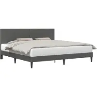 vidaXL Bedframe met hoofdeinde Donkergrijs 200 x 200 cm Corduroy stof