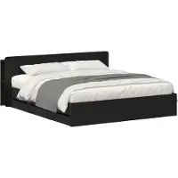 vidaXL Bedframe met opbergruimte en hoofdbord Zwart 180 x 200 cm
