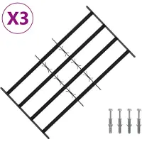 vidaXL Beveiligingsrooster voor ramen met 4 kruisbalken 3 pcs
