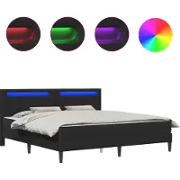 vidaXL Bedframe met LED-stripverlichting Zwart 180 x 200 cm Kunstleer