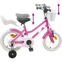 vidaXL Kinderfiets 16 Inch voor 4-6 jaar oud Donkerroze