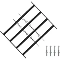 vidaXL Veiligheidshek voor ramen met 4 horizontale stangen, 3 stuks, 43-74 cm