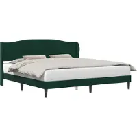 vidaXL Bedframe met hoofdeinde Donkergroen 200 x 200 cm Fluweel