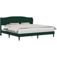 vidaXL Bedframe met hoofdeinde Donkergroen 200 x 200 cm Fluweel