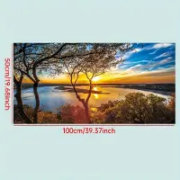 Diamond Canvas muursticker HD Zonsondergang Landschap Muursticker, muurschilderij zonder lijsten 50 x 100 cm