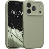 Kwmobile telefoonhoesje geschikt voor Apple iPhone 17 Pro - TPU backcover met siliconen coating - Smartphone case in grijsgroen
